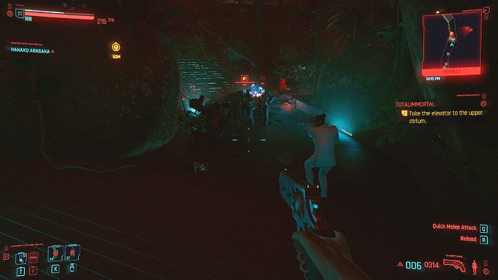 Udaj się prosto do windy, by wjechać na górne atrium - Cyberpunk 2077: Siostra i brat/Totalimmortal - solucja, opis przejścia - Cyberpunk 2077 - poradnik do gry