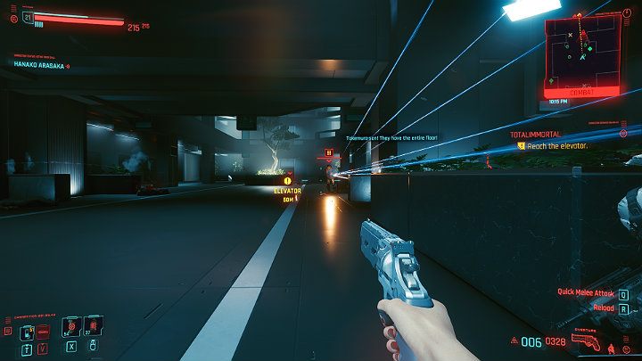 Agentów Arasaki będzie tu naprawdę dużo więc warto korzystać z dostępnych zasłon, by zwiększyć swoją szansę na przeżycie - szczególnie w trakcie walki z mechem - Cyberpunk 2077: Siostra i brat/Totalimmortal - solucja, opis przejścia - Cyberpunk 2077 - poradnik do gry