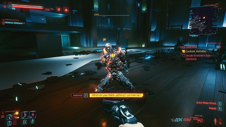 Twoja decyzja dotycząca dalszego losu Adama Smashera nie będzie miała żadnych dodatkowych konsekwencji - Cyberpunk 2077: Jak pokonać bossa Adam Smasher? - Cyberpunk 2077 - poradnik do gry