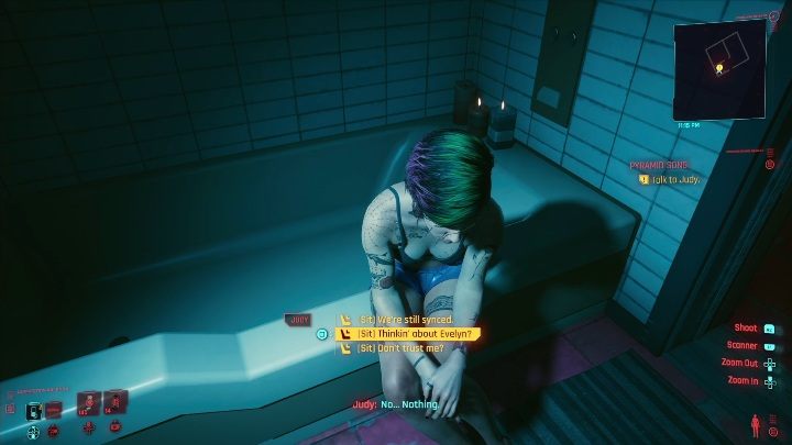 Po wyjściu z wody kobieta zaproponuje Ci nocleg, na co musisz się zgodzić - Cyberpunk 2077: Judy Alvarez - romans - Cyberpunk 2077 - poradnik do gry