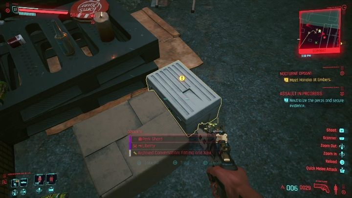 Miejsce ukrycia: gdy trafisz na strzeżony teren do prowizorycznego stołu - Cyberpunk 2077: Wszystkie Drzazgi atutów - Cyberpunk 2077 - poradnik do gry