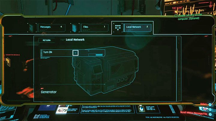 Udaj się na piętro i zbadaj pokój z komputerem - Cyberpunk 2077: Kwestia czasu/The Hunt (River) - solucja, opis przejścia - Cyberpunk 2077 - poradnik do gry