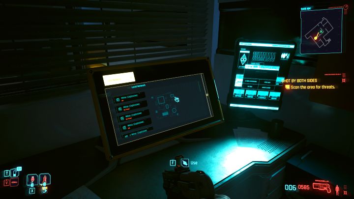 Uwaga - Bezpośrednio nad komputerem również jest kamera - Cyberpunk Phantom Liberty: W dobrą stronę - solucja, opis przejścia - Cyberpunk 2077 - poradnik do gry