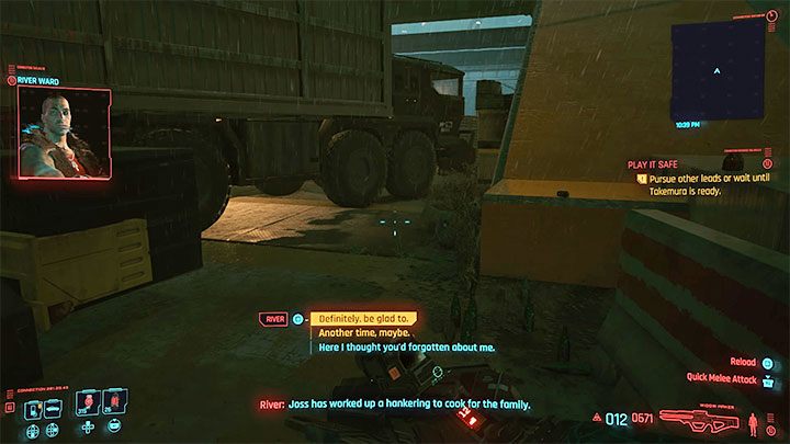 Jak zacząć quest: Zadanie to rozpocznie się jakiś czas po ukończeniu misji Kwestia czasu (niezależnie od jej przebiegu) - Cyberpunk 2077: Chłopiec z pistoletem/Following the River (River) - solucja - Cyberpunk 2077 - poradnik do gry