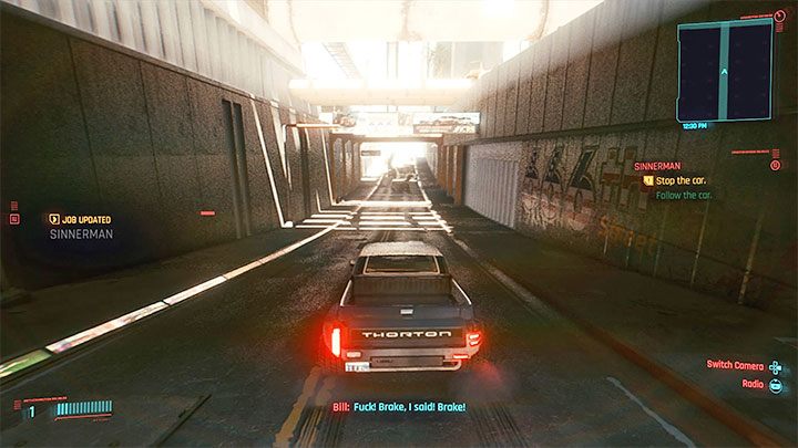 Zaczekaj na pojawienie się radiowozu NCPD i wyrusz w pościg za nim - Cyberpunk 2077: Uliczna sprawiedliwość/Sinnerman - solucja, opis przejścia - Cyberpunk 2077 - poradnik do gry
