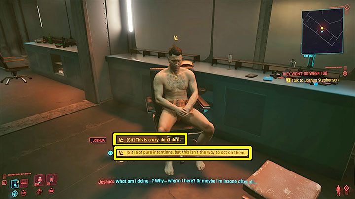 W środku najpierw pogadaj z Rachel, a następnie z Joshuą - Cyberpunk 2077: Pasja/They Wont Go When I Go - solucja, opis przejścia - Cyberpunk 2077 - poradnik do gry