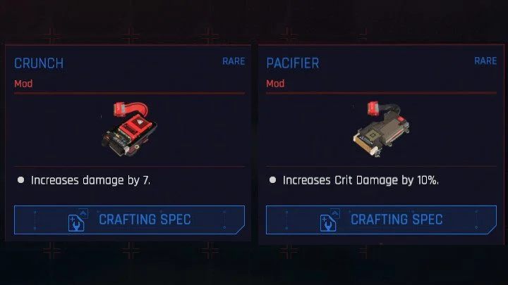 Przy doborze modyfikacji do broni warto zwrócić uwagę na trzy propozycje: Kickass, Pacyfikator oraz Penetrator - Cyberpunk 2077 2.3: Build technik (Tech) - Cyberpunk 2077 - poradnik do gry