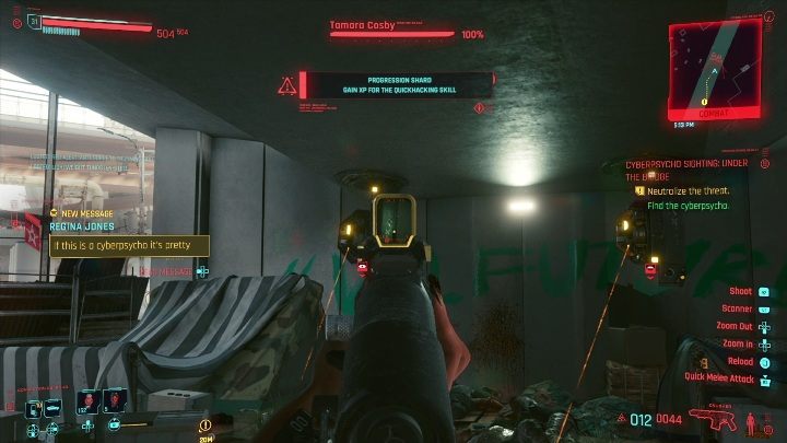Tego przeciwnika bardzo łatwo zaatakować z zaskoczenia - Cyberpunk 2077: Pod mostem - cyberpsychopata, solucja - Cyberpunk 2077 - poradnik do gry