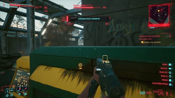 Tego przeciwnika bardzo łatwo atakować z dachu - Cyberpunk 2077: Tanio i źle - cyberpsychopata, solucja - Cyberpunk 2077 - poradnik do gry