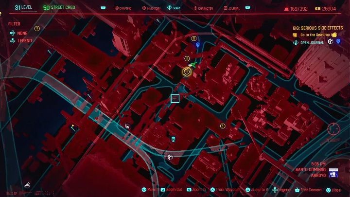 Lokalizacja: zachodnia część Santo Domingo, Arroyo - Cyberpunk 2077: Odzyskanie własności, Santo Domingo - kontrakty, solucja, mapa - Cyberpunk 2077 - poradnik do gry