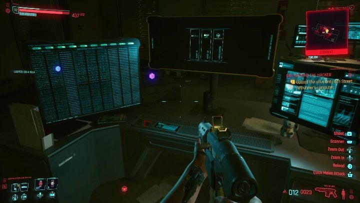 Cel: wgranie wirusa do komputera - Cyberpunk 2077: Sabotaż, Santo Domingo - kontrakty, solucja, mapa - Cyberpunk 2077 - poradnik do gry