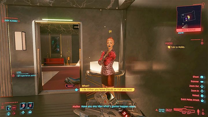 Po wygranej bitwie zmuszony zostaniesz dodatkowo do podjęcia decyzji w sprawie Maiko - możesz pozostawić ją przy życiu lub również ją zabić - Cyberpunk 2077: Tysiące twarzy, setki miraży/Pisces (Judy) - solucja - Cyberpunk 2077 - poradnik do gry