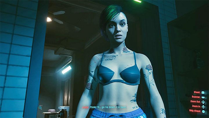 Scena spotkania z Judy w łazience może inaczej przebiec w zależności od płci głównego bohatera - Cyberpunk 2077: W topieli/Pyramid Song (Judy) - solucja, opis przejścia - Cyberpunk 2077 - poradnik do gry