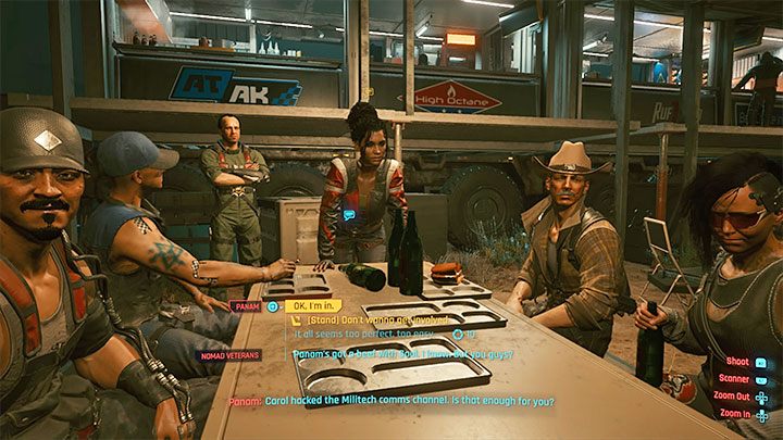 Po tym jak Saul opuści to miejsce porozmawiaj z Panam na temat basiliska - Cyberpunk 2077: Nie mów Saulowi (Panam) - solucja, opis przejścia - Cyberpunk 2077 - poradnik do gry