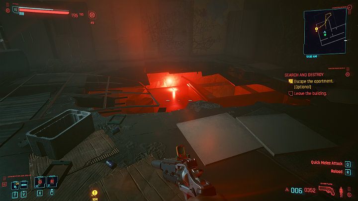 Skręć do pokoju po prawej stronie (numer 307) w którym czeka na Ciebie jeden przeciwnik - Cyberpunk 2077: Mieszkanie nr 303/Search and Destroy - solucja, opis przejścia - Cyberpunk 2077 - poradnik do gry