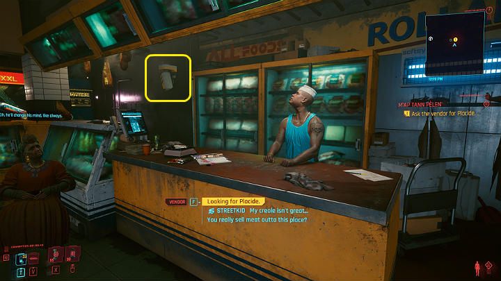 Sklep rzeźnika znajdziesz w pobliskim centrum handlowym - Cyberpunk 2077: Witaj w Pacifice/Map Tann Pelen - solucja, opis przejścia - Cyberpunk 2077 - poradnik do gry