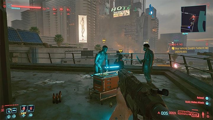 We wskazanym przez nas miejscu przebywają 2 grupy po 3 przeciwników każda - Cyberpunk 2077: Farmienie xp i lootu - Cyberpunk 2077 - poradnik do gry