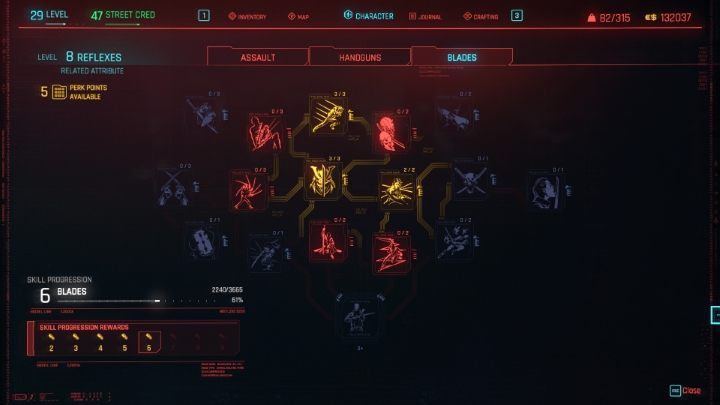 Z kolei atrybutem powiązanym z ostrzami jest Refleks, a perki wpływające na efektywność ostrzy znajdziesz w drzewku Broń biała - Cyberpunk 2077: Czym się różnią bronie obuchowe i ostrza? - Cyberpunk 2077 - poradnik do gry