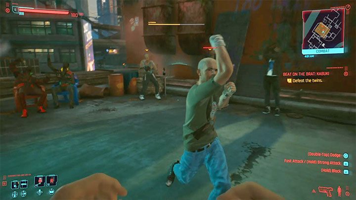 Po przystąpieniu do walki staraj się atakować jednego z bliźniaków - Cyberpunk 2077: Do krwi - solucja, opis przejścia - Cyberpunk 2077 - poradnik do gry