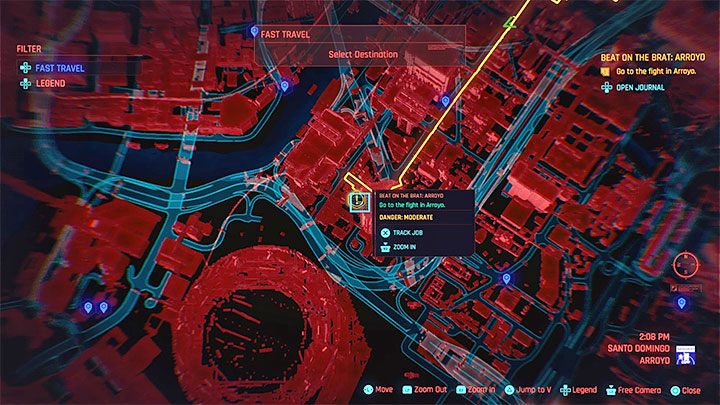 Miejsce rozegrania walki to prowizoryczna arena w dzielnicy Arroyo w Santo Domingo - Cyberpunk 2077: Do krwi - solucja, opis przejścia - Cyberpunk 2077 - poradnik do gry