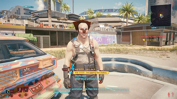Postacią, z którą możesz się zmierzyć, jest wspomniany klaun Ozob - Cyberpunk 2077: Do krwi - solucja, opis przejścia - Cyberpunk 2077 - poradnik do gry