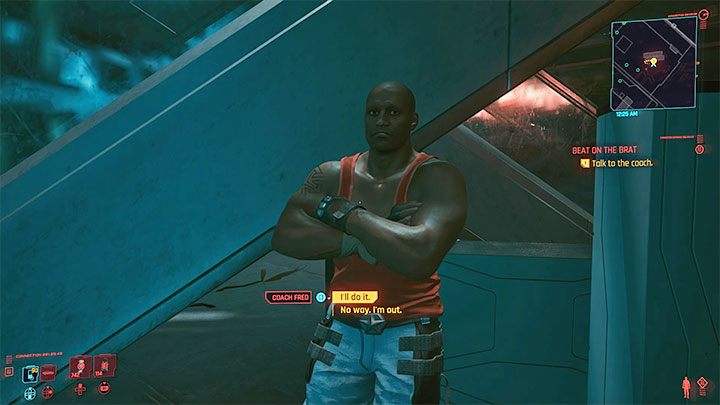 Po dotarciu do sali z areną spotkasz trenera Freda, który zasugeruje celowe podłożenie się i przegranie finałowej walki - Cyberpunk 2077: Do krwi - solucja, opis przejścia - Cyberpunk 2077 - poradnik do gry