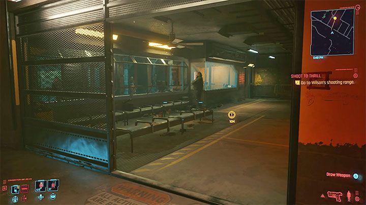 Miejsce przystąpienia do zawodów to strzelnica sąsiadująca ze sklepem z bronią - Cyberpunk 2077: Cel, pal! - solucja, opis przejścia - Cyberpunk 2077 - poradnik do gry
