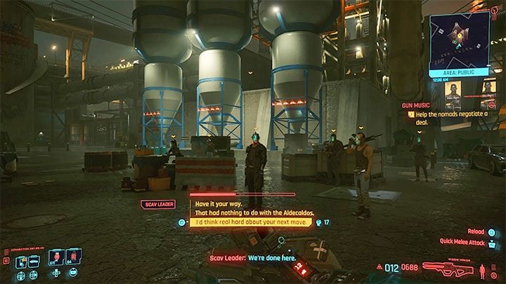 Spotkanie może zakończyć się na dwa główne sposoby - Cyberpunk 2077: Oliwa do ognia - solucja, opis przejścia - Cyberpunk 2077 - poradnik do gry