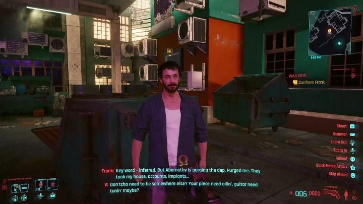 Po otwarciu walizki pojawi się w okolicy Frank - Cyberpunk 2077: Kolega po fachu - solucja, opis przejścia - Cyberpunk 2077 - poradnik do gry