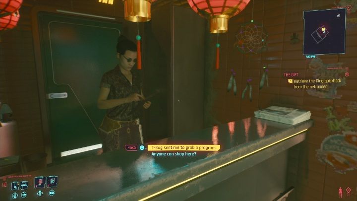 To bardzo krótka misja, którą otrzymasz zaraz po ukończeniu zadania głównego - Cyberpunk 2077: Prezent od T-Bug - solucja, opis przejścia - Cyberpunk 2077 - poradnik do gry