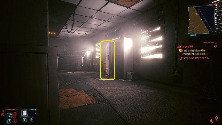 Wróć do pomieszczenia z komputerem i przygotuj się na wejście do głównego pomieszczenia - Cyberpunk 2077: Ekstremalne wrażenia - solucja, opis przejścia - Cyberpunk 2077 - poradnik do gry