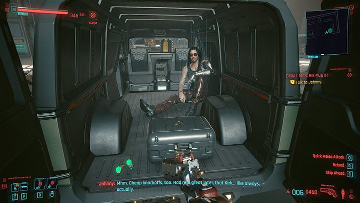Gdy uda Ci się uporać ze wszystkimi przeciwnikami, wejdź do garażu i otwórz pakę furgonetki - Cyberpunk 2077: Na skróty - solucja, opis przejścia - Cyberpunk 2077 - poradnik do gry