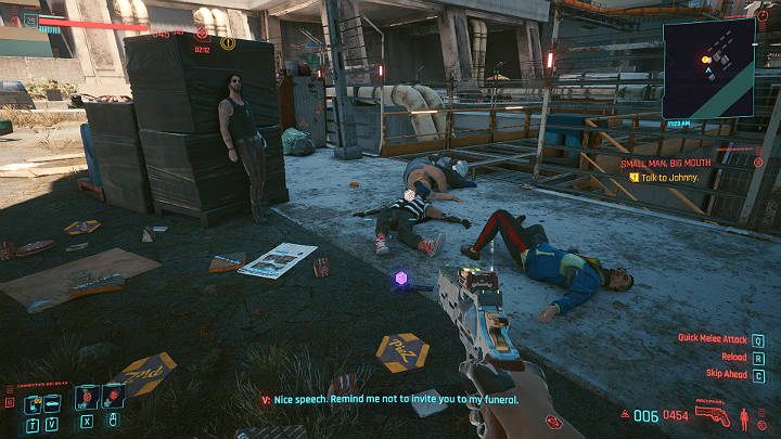 W innym wypadku czeka Cię ciężka potyczka z dobrze uzbrojonymi zbirami - Cyberpunk 2077: Na skróty - solucja, opis przejścia - Cyberpunk 2077 - poradnik do gry