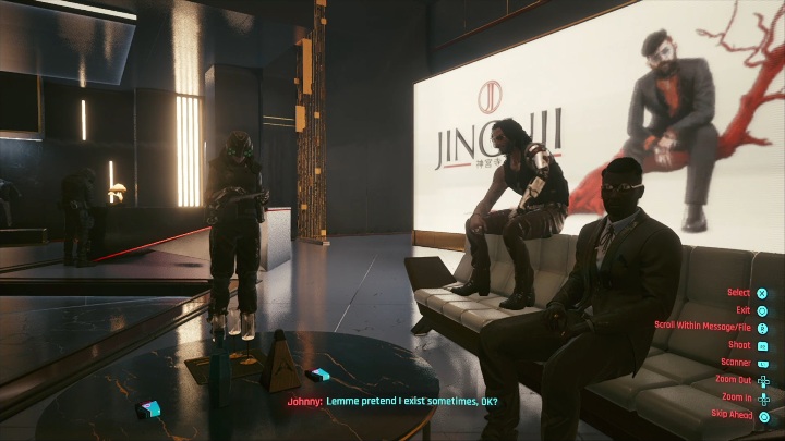 Po zabiciu przeciwnika musisz usiąść na kanapie i złożyć zeznania - Cyberpunk 2077: Odpowiedzialność osobista - solucja, opis przejścia - Cyberpunk 2077 - poradnik do gry