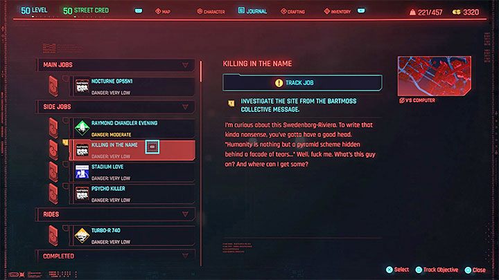 Jak zacząć quest: Misja ta powinna zostać automatycznie odblokowana jakiś czas po ukończeniu pobocznego zadania A Like Supreme, czyli jednego z pobocznych questów powiązanych z postacią Kerryego Eurodynea - Cyberpunk 2077: Czerwony wieszcz - solucja, opis przejścia - Cyberpunk 2077 - poradnik do gry