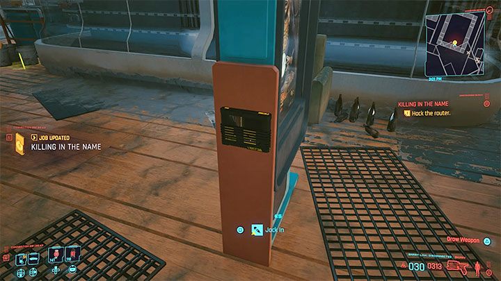 Zbadaj boczną cześć stanowiska automatycznej wróżki żeby znaleźć ostatni już router - Cyberpunk 2077: Czerwony wieszcz - solucja, opis przejścia - Cyberpunk 2077 - poradnik do gry