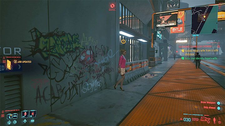 Z dotarciem do wskazanego przez Pepe miejsca rozpoczęcia śledzenia jego żony nie musisz się śpieszyć - Cyberpunk 2077: Echa przeszłości - solucja, opis przejścia - Cyberpunk 2077 - poradnik do gry