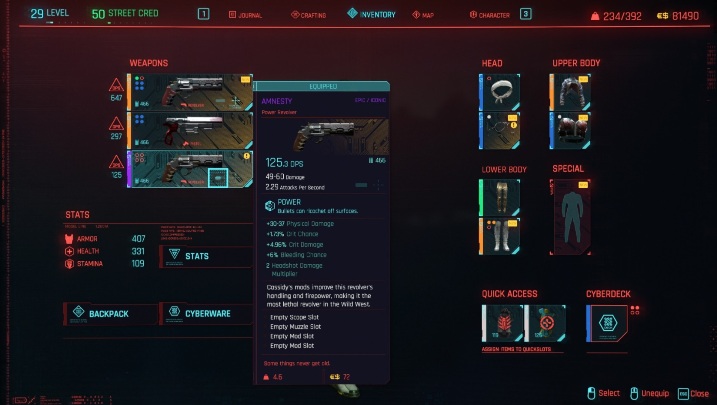 Sposób odblokowania: nagroda za ukończenie zawodów Cassidyego w strzelaniu do butelek - Cyberpunk 2077: Wszystkie ikoniczne bronie - Cyberpunk 2077 - poradnik do gry