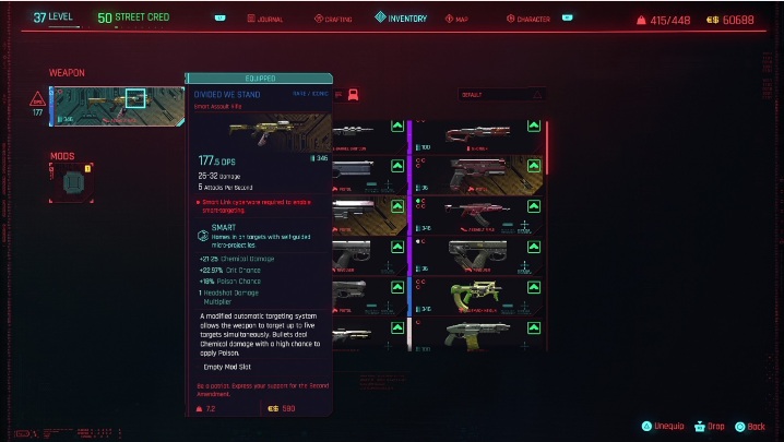 Sposób odblokowania: broń tę zdobędziesz w ramach zadania Umarł boss, niech żyje boss - Cyberpunk 2077: Wszystkie ikoniczne bronie - Cyberpunk 2077 - poradnik do gry