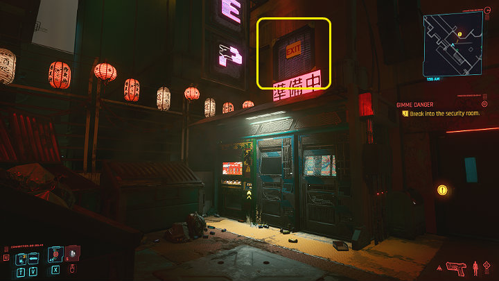 Główne wejście do budynku jest zabarykadowane (można je wyważyć, ale wymagana jest budowa ciała na co najmniej 6 punktów), ale do środka można dostać się w inny sposób - Cyberpunk 2077: Koty w ciemności/Gimme Danger - solucja, opis przejścia - Cyberpunk 2077 - poradnik do gry