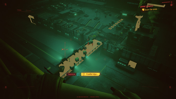 Idź za Takemurą do punktu obserwacyjnego - Cyberpunk 2077: Koty w ciemności/Gimme Danger - solucja, opis przejścia - Cyberpunk 2077 - poradnik do gry