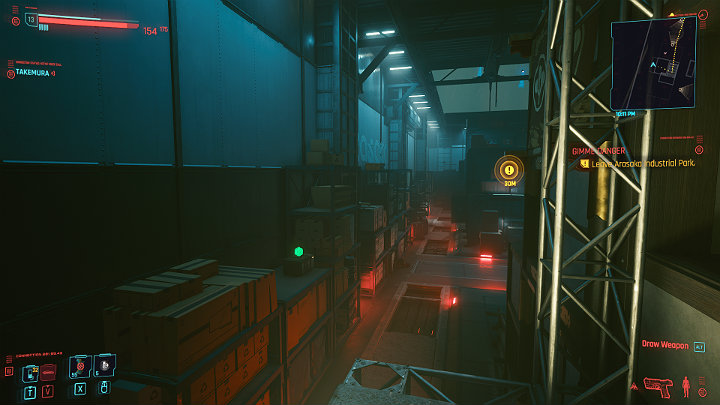 Wejdź na wyższe piętro pomieszczenia z komputerem i wyjdź przez okno - Cyberpunk 2077: Koty w ciemności/Gimme Danger - solucja, opis przejścia - Cyberpunk 2077 - poradnik do gry