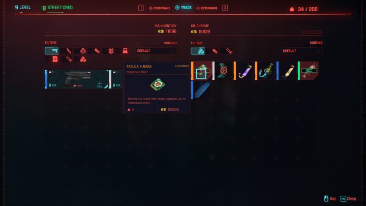 Będąc u ripperdoca wybierz opcję handlowania - Cyberpunk 2077: Czy można resetować perki? - Cyberpunk 2077 - poradnik do gry