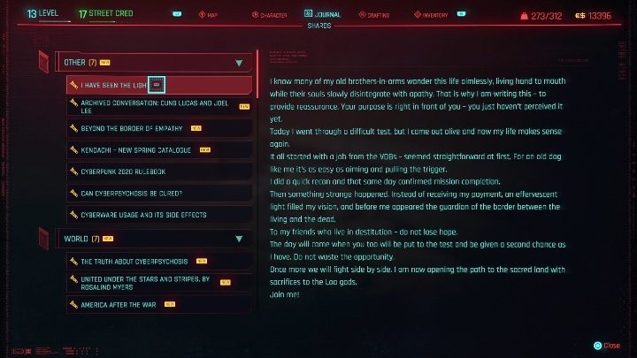 Po zdobyciu drzazgi wejdź w - Cyberpunk 2077: Druga szansa - cyberpsychopata, solucja - Cyberpunk 2077 - poradnik do gry