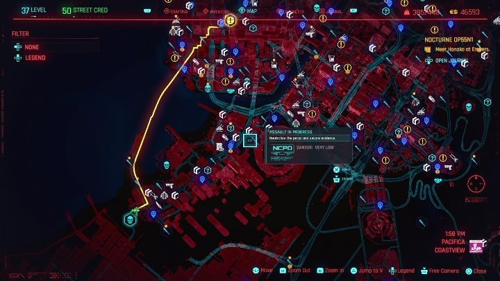 W regionie Pacyfika w 7 miejscach możesz wykonać napaść - Cyberpunk 2077: Pacifyka, Kroniki kryminalne - mapa, solucja - Cyberpunk 2077 - poradnik do gry