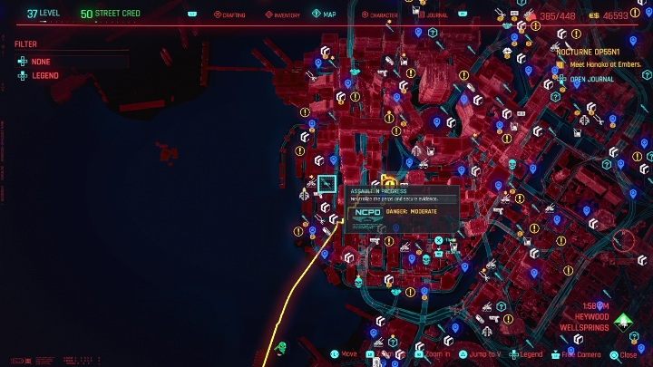 W regionie Heywood w 14 miejscach możesz wykonać napaść - Cyberpunk 2077: Heywood, Kroniki kryminalne - mapa, solucja - Cyberpunk 2077 - poradnik do gry