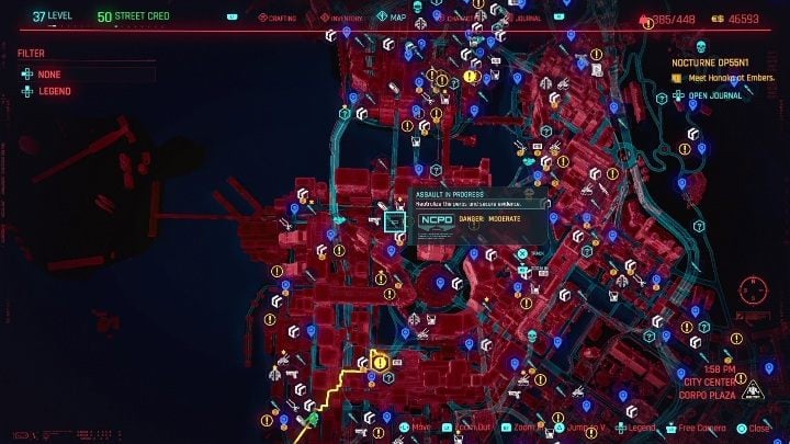 W regionie City Center w 12 miejscach możesz wykonać napaść - Cyberpunk 2077: City Center, Kroniki kryminalne - mapa, solucja - Cyberpunk 2077 - poradnik do gry