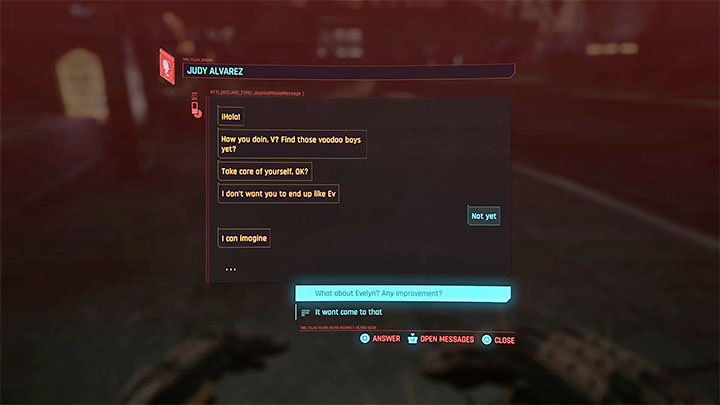 Jak zacząć quest: Musisz najpierw ukończyć główne zadanie Trzecia część nocy (Double Life), a więc doprowadzić do odnalezienia i uratowania Evelyn Parker - Cyberpunk 2077: Anihilacja/Both Sides, Now (Judy) - solucja, opis przejścia - Cyberpunk 2077 - poradnik do gry