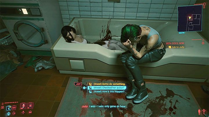 Po dotarciu na miejsce odkryjesz, że Evelyn popełniła samobójstwo - Cyberpunk 2077: Anihilacja/Both Sides, Now (Judy) - solucja, opis przejścia - Cyberpunk 2077 - poradnik do gry
