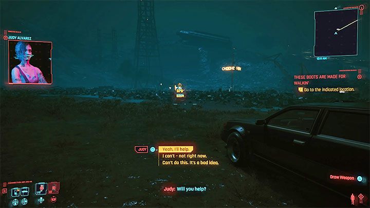 Ponownie zaczekaj, tym razem na telefon od Judy - Cyberpunk 2077: Mechaniczna dziewczyna/Ex-Factor (Judy) - solucja - Cyberpunk 2077 - poradnik do gry